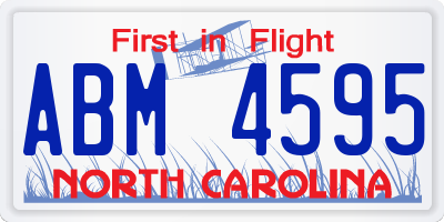 NC license plate ABM4595