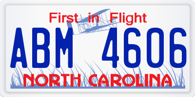 NC license plate ABM4606
