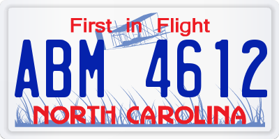 NC license plate ABM4612