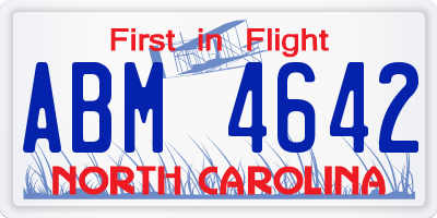 NC license plate ABM4642