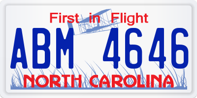 NC license plate ABM4646