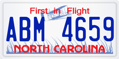 NC license plate ABM4659