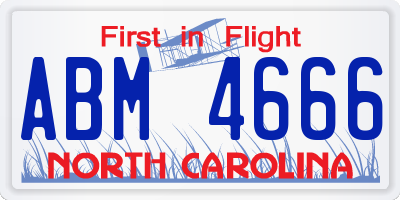 NC license plate ABM4666