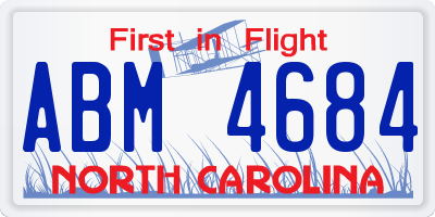 NC license plate ABM4684