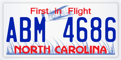 NC license plate ABM4686