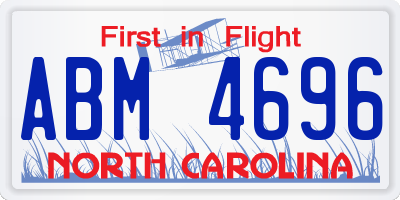 NC license plate ABM4696