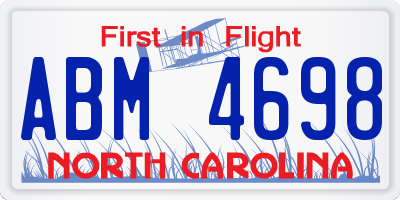 NC license plate ABM4698