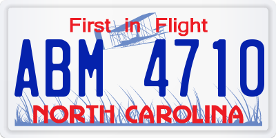 NC license plate ABM4710