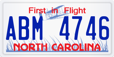 NC license plate ABM4746