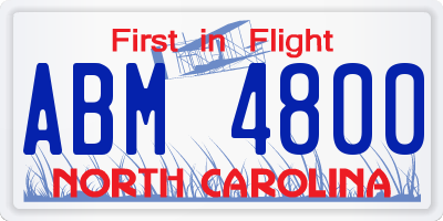 NC license plate ABM4800