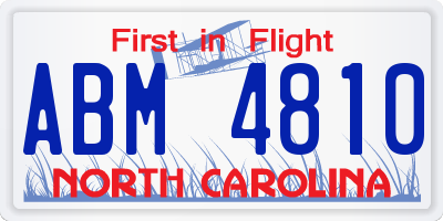 NC license plate ABM4810