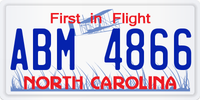 NC license plate ABM4866