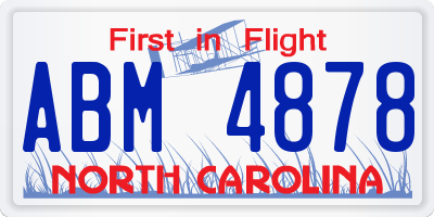 NC license plate ABM4878