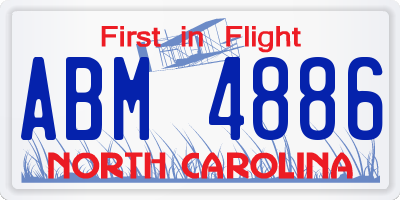 NC license plate ABM4886