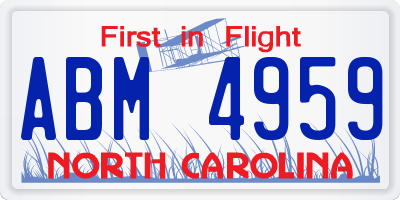 NC license plate ABM4959
