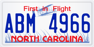 NC license plate ABM4966