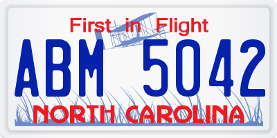 NC license plate ABM5042