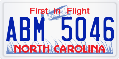 NC license plate ABM5046