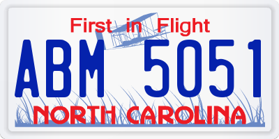 NC license plate ABM5051