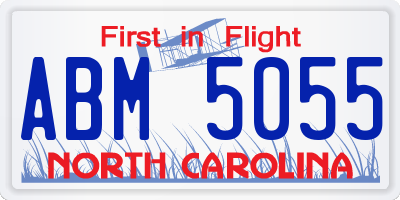 NC license plate ABM5055