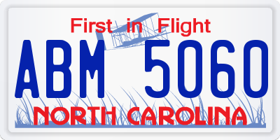 NC license plate ABM5060