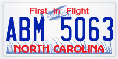 NC license plate ABM5063