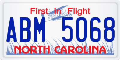 NC license plate ABM5068