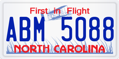 NC license plate ABM5088