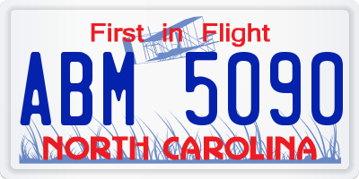 NC license plate ABM5090