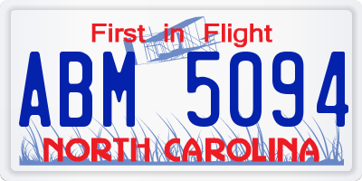 NC license plate ABM5094