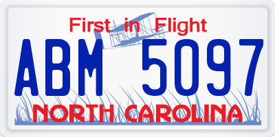 NC license plate ABM5097