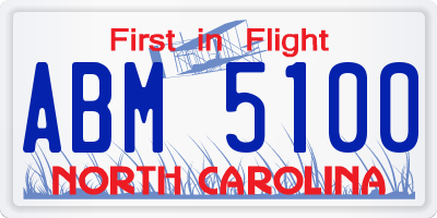 NC license plate ABM5100