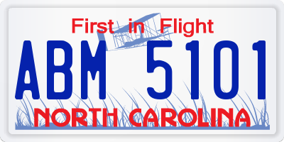 NC license plate ABM5101