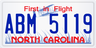 NC license plate ABM5119