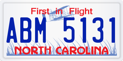 NC license plate ABM5131