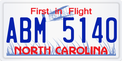 NC license plate ABM5140
