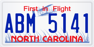 NC license plate ABM5141