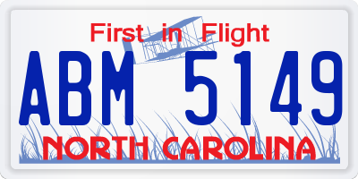 NC license plate ABM5149