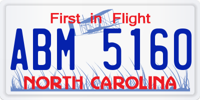 NC license plate ABM5160