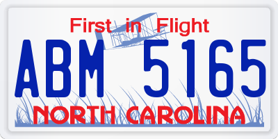 NC license plate ABM5165