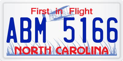 NC license plate ABM5166