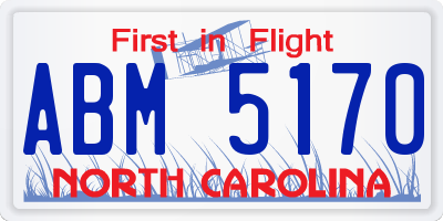 NC license plate ABM5170