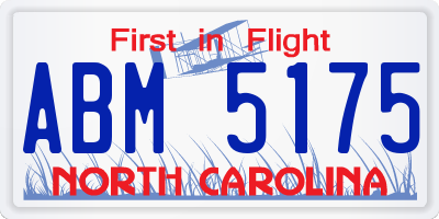 NC license plate ABM5175