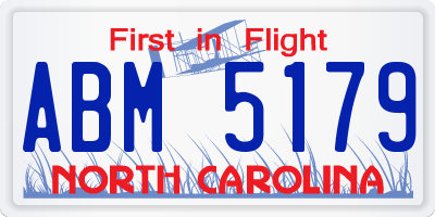 NC license plate ABM5179