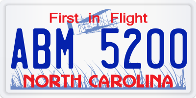 NC license plate ABM5200