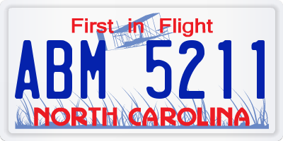 NC license plate ABM5211