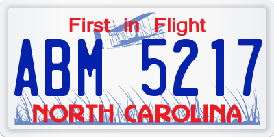 NC license plate ABM5217