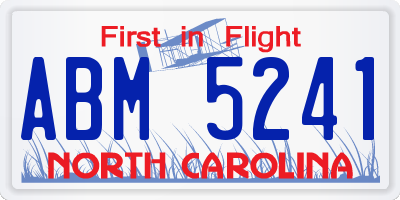 NC license plate ABM5241