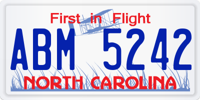 NC license plate ABM5242