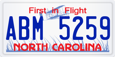 NC license plate ABM5259
